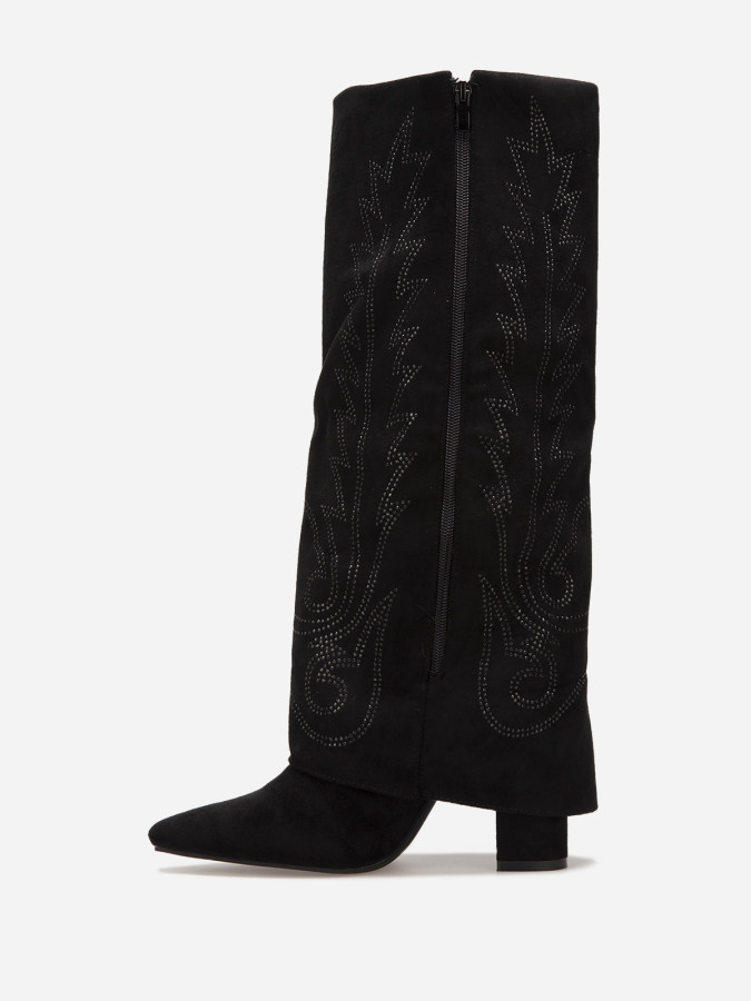 Santiags à revers avec strass