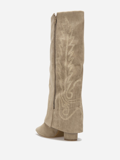 Santiags à revers avec strass