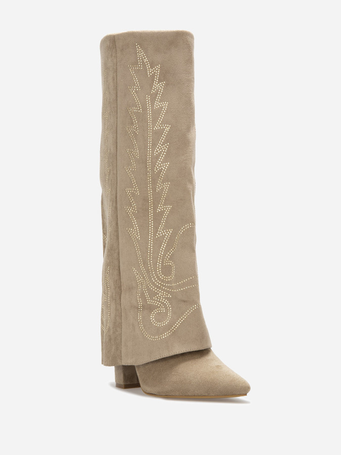 Santiags à revers avec strass