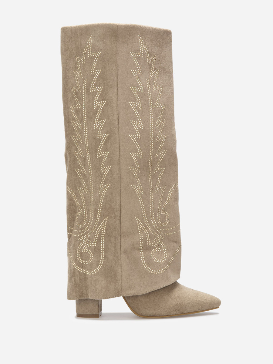 Santiags à revers avec strass