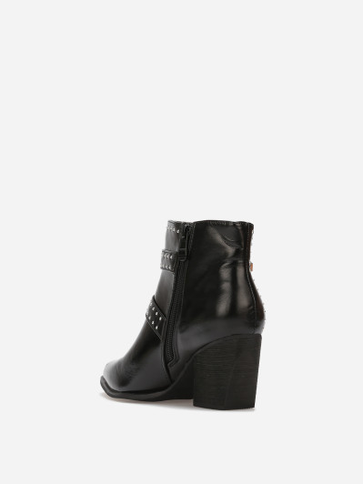 Santiags noires à boucles et strass