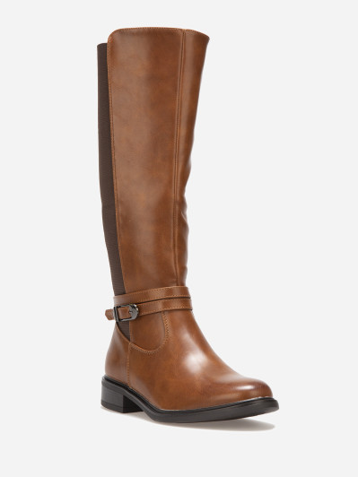 Bottes cavalières camel avec bride à boucle