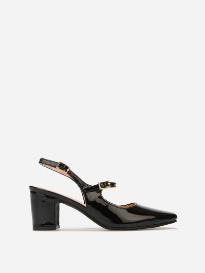 Escarpins slingback vernis style babies noires