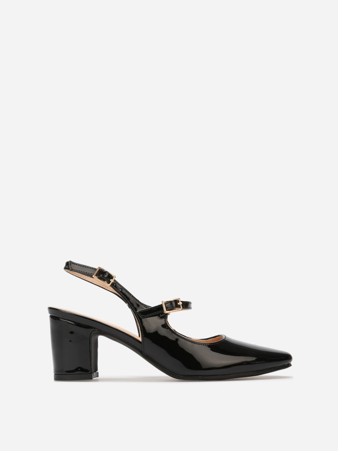Escarpins slingback vernis style babies noires