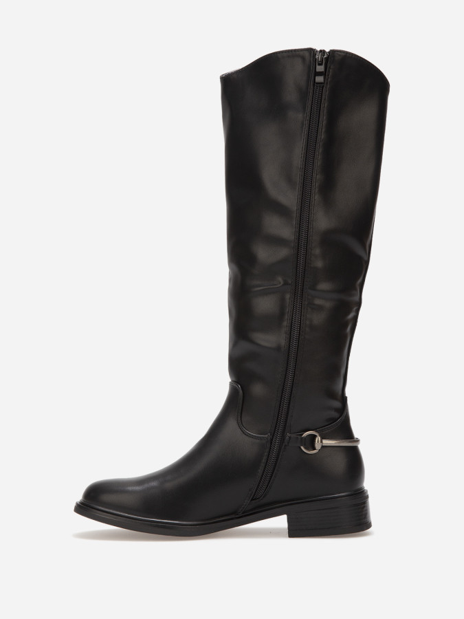 Bottes cavalières noires avec mors métallique