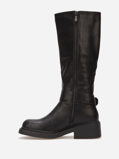 Bottes noires avec bride ceinture à oeillets