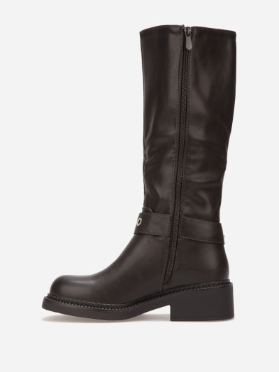 Bottes marron avec bride ceinture à oeillets