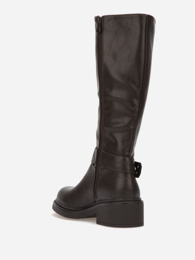 Bottes marron avec bride ceinture à oeillets