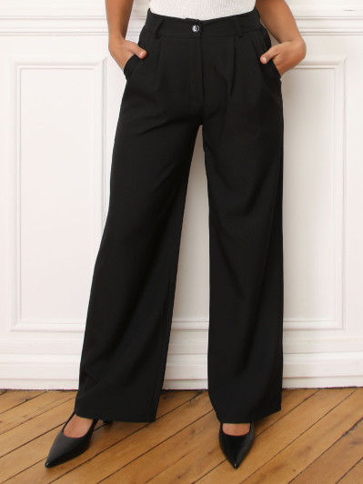 Pantalon de costume à pinces noir