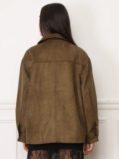 Veste suédine à poches