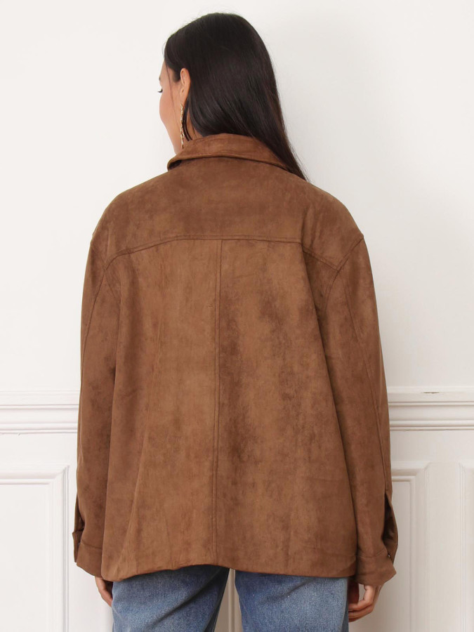Veste suédine à poches