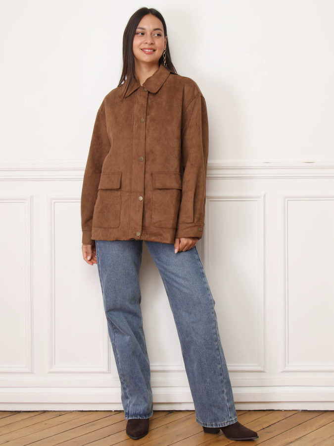Veste suédine à poches