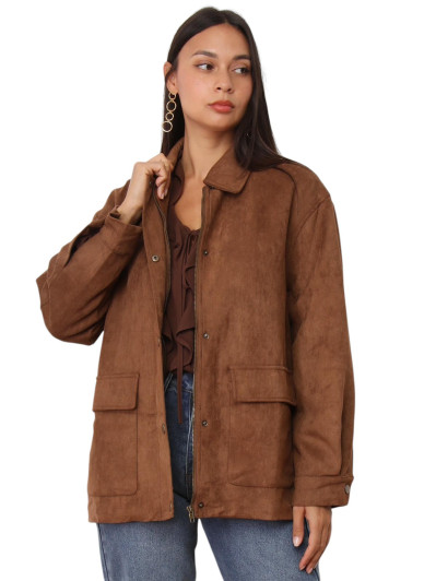 Veste suédine à poches