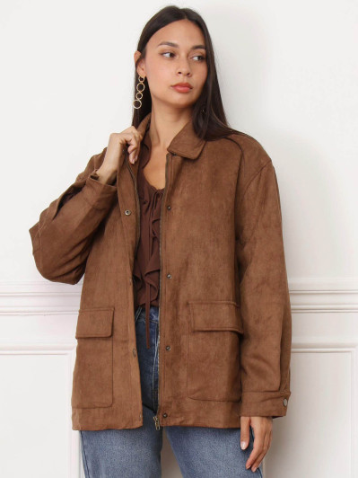 Veste suédine à poches