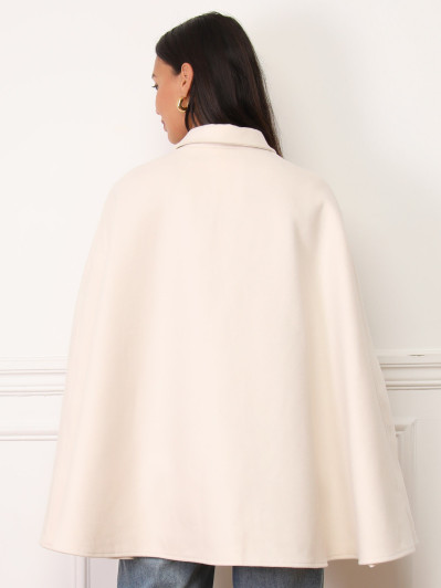 Manteau cape écrue  à boutons fermoirs