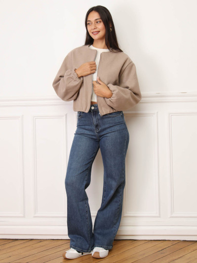 Veste bomber à fermeture zippée