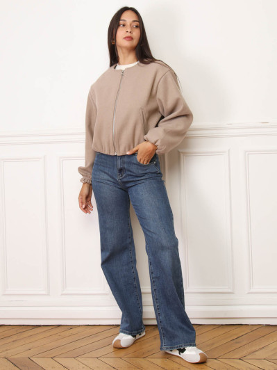 Veste bomber à fermeture zippée