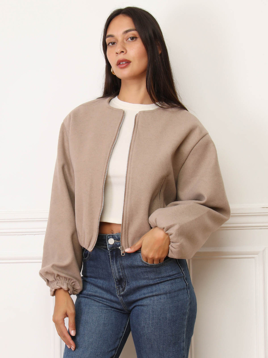 Veste bomber à fermeture zippée