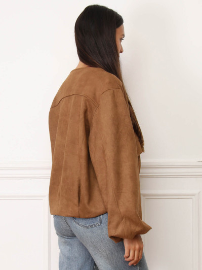 Veste style bomber en suédine