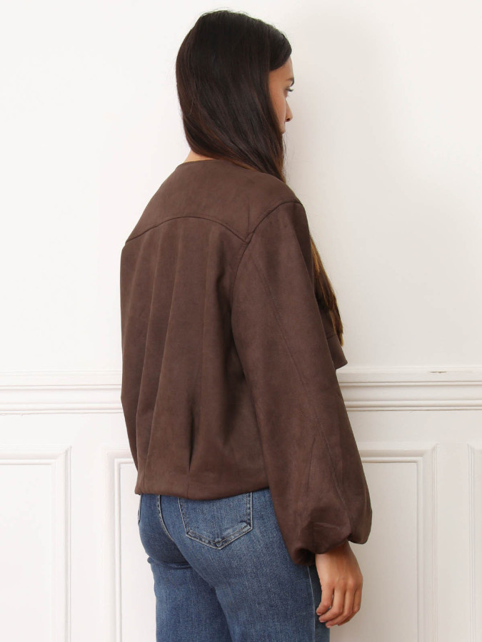 Veste style bomber en suédine