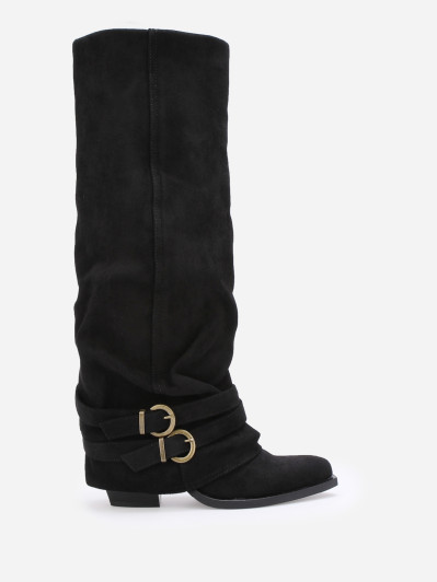 Bottes western à fourreau souple avec sangles noires