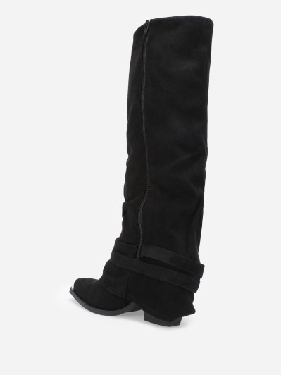 Bottes western à fourreau souple avec sangles noires