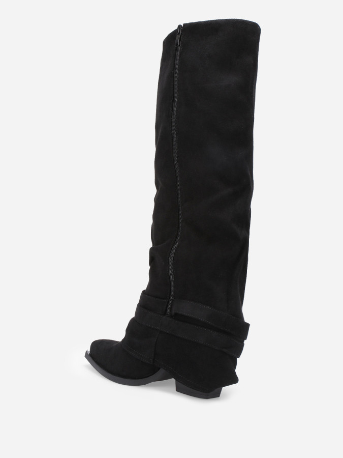 Bottes western à fourreau souple avec sangles noires