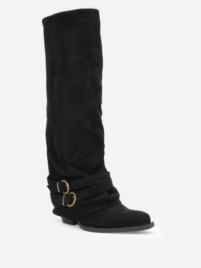 Bottes western à fourreau souple avec sangles noires