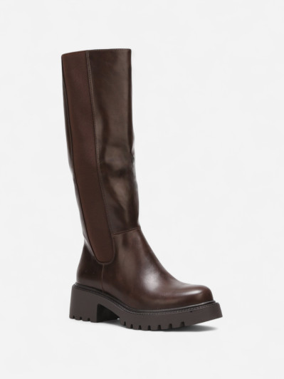 Bottes Chelsea à talon carré marron