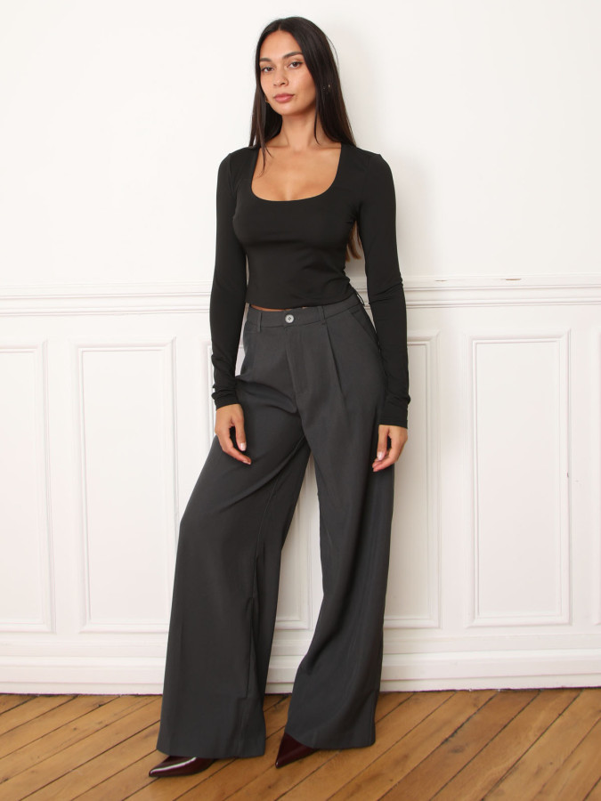 Crop top basique satiné