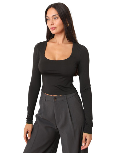 Crop top basique satiné