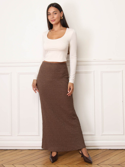 Crop top basique satiné