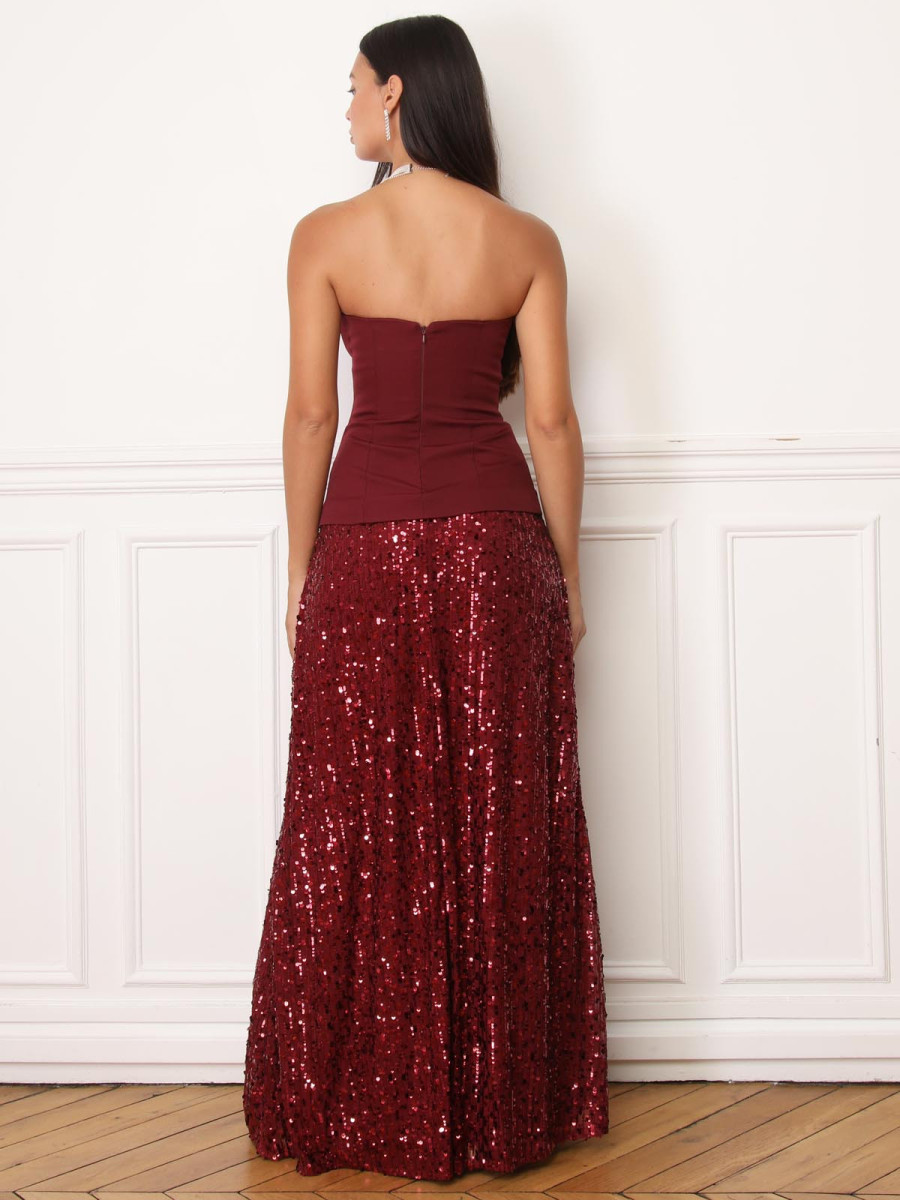 Robe Bustier Avec Jupon En Sequins robe-bustier-avec-jupon-en-sequins