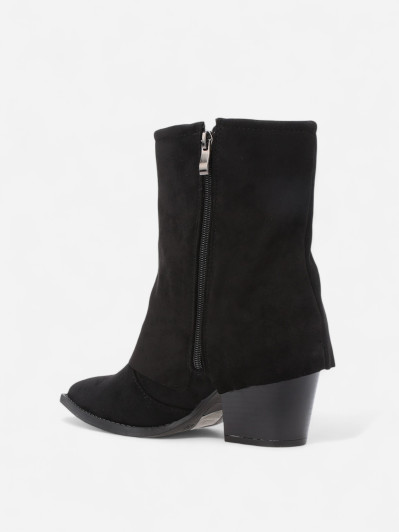 Bottines santiags à revers strass