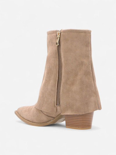 Bottines santiags à revers strass