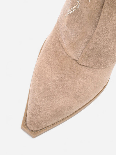 Bottines santiags à revers strass