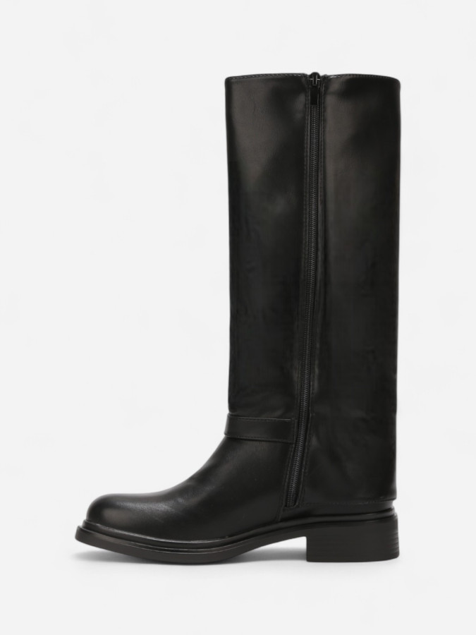 Bottes cavalières à bride avec petit talon