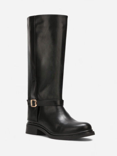 Bottes cavalières à bride avec petit talon