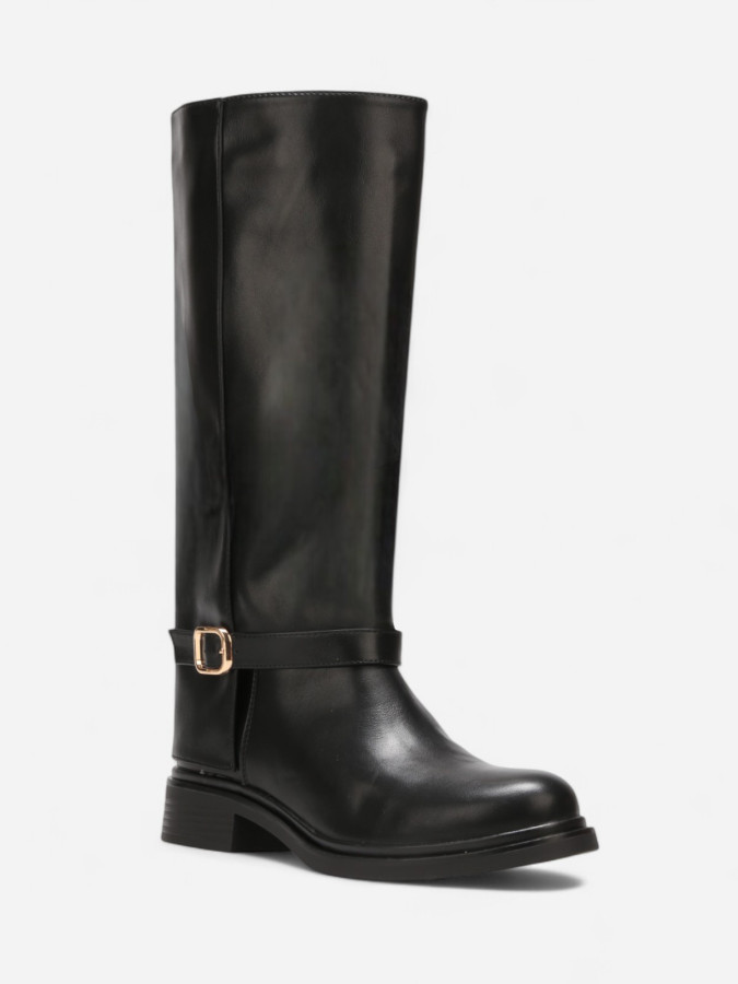 Bottes cavalières à bride avec petit talon