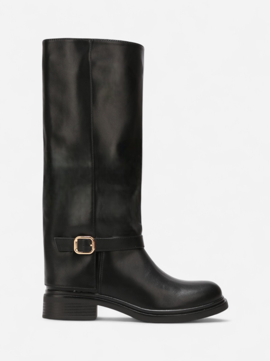 Bottes cavalières à bride avec petit talon