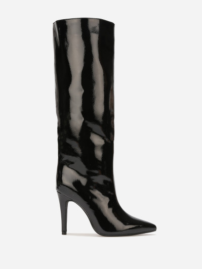 Bottes vernies pointues à talon aiguille