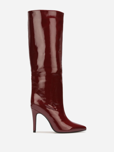 Bottes vernies pointues à talon aiguille