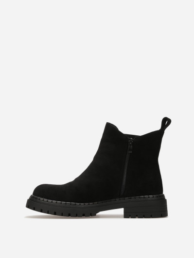 Bottines Chelsea en suédine avec surpiqûres