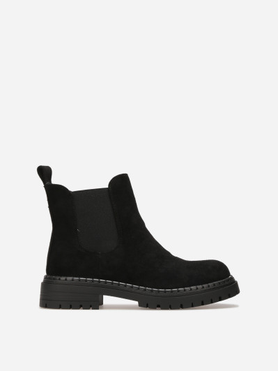 Bottines Chelsea en suédine avec surpiqûres