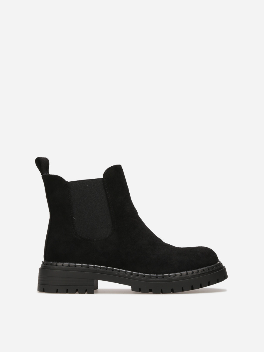 Bottines Chelsea en suédine avec surpiqûres