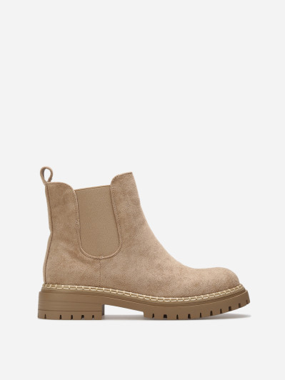 Bottines Chelsea en suédine avec surpiqûres