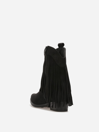 Bottines santiags noires à franges