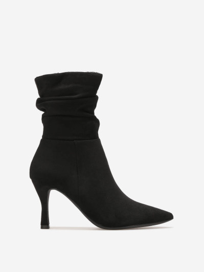 Bottines slouchy en suédine à talon aiguille