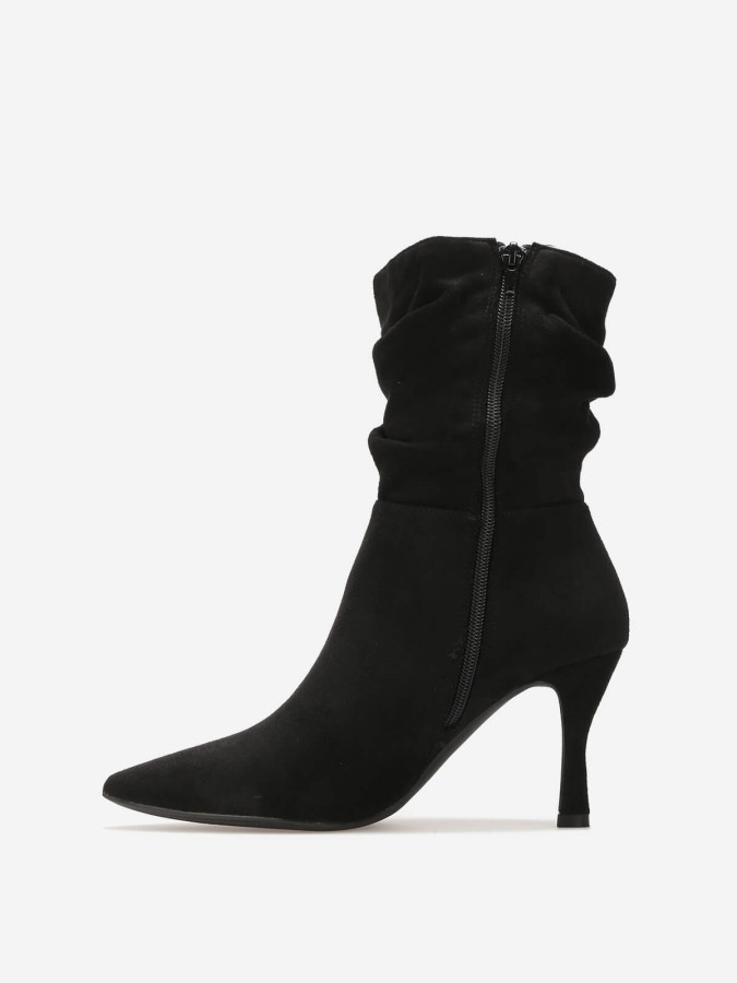 Bottines slouchy en suédine à talon aiguille