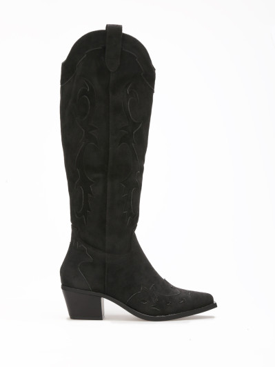 Santiags style cowboy à motifs en relief